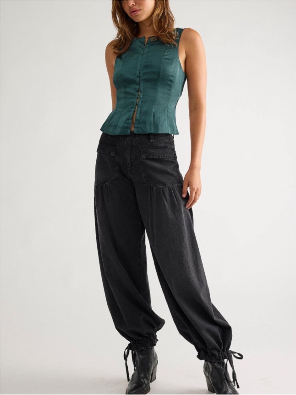 Free People Emerald Green Odessa Top - Picture 4 of 9